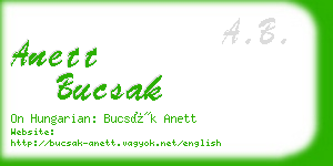 anett bucsak business card